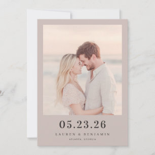 Romantic Pink Minimalist Photo Save The Date
