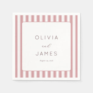 Romantic Pink Minimalist Stripes Napkin