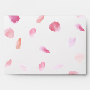 Romantic Pink Peach Rose Petals Envelopes