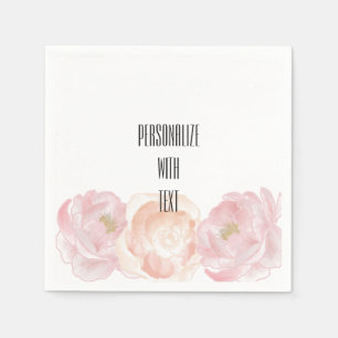 Romantic Pink Peonies Floral Napkin