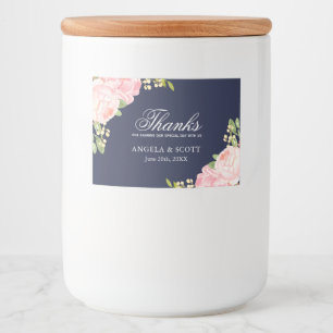 Romantic Pink Peonies on 3x2 Blue Labels