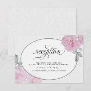 Romantic Pink Peonies Rice Paper BarefootBride™ Invitation