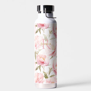 Romantic Pink Peony Water Bottle