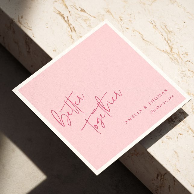 Romantic Pink: Personalized Better Together Napkin (Romantic Pink: Personalized Better Together Napkins)