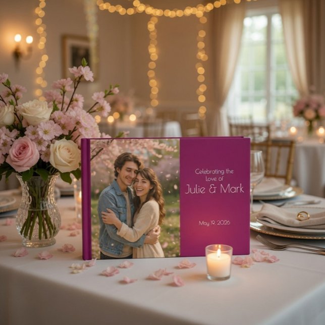 Romantic Pink Petals Wedding Guest Book (Creator Uploaded)