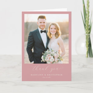 Romantic Pink Photo Thank You Card