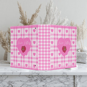 Romantic Pink Plaid Heartfelt Love Letters Vintage Binder