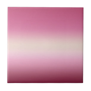 Romantic Pink & Pretty Ivory Cream Gradient Ombre Tile