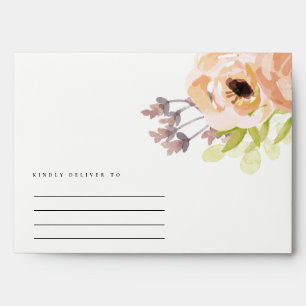 ROMANTIC PINK, PURPLE, BLUE WATERCOLOUR MONOGRAM ENVELOPE