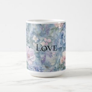 Romantic Pink Purple Floral Love Coffee Mug