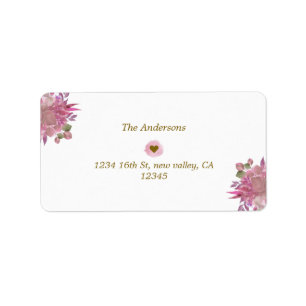 Romantic Pink Purple Floral Wedding Address Labels