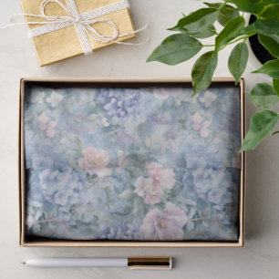 Romantic Pink Purple Floral Wedding Tissue Paper