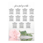 Romantic Pink Rose 11 Table Wedding Seating Chart