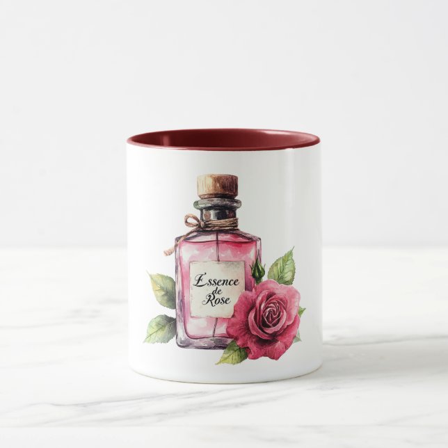 Romantic Pink Rose Flower Mug (Center)