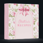 Romantic Pink Roses and Bow | Coquette Binder<br><div class="desc">This recipe binder is perfect for storing all the recipes from your bridal shower. The design features a pink cottage rose pattern with a pink bow accent . You can personalize with your name. Coordinates with the Love Shack Fiance collection.</div>