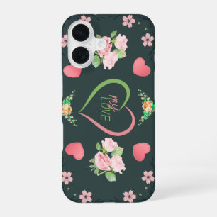 Romantic Pink Roses and Hearts My Love Phone Case