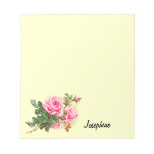 Romantic Pink Roses Personalized Notepad