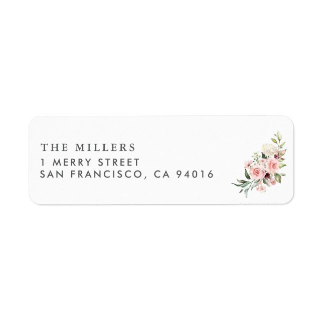 Romantic Pink Roses Wedding Address (Front)
