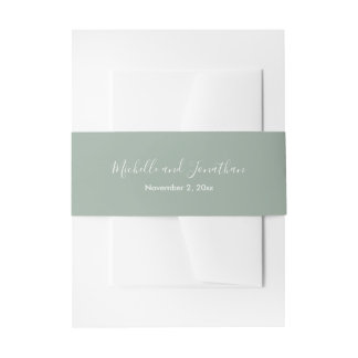 Romantic Pink Roses Wedding Invitation Belly Band