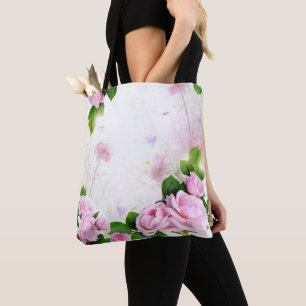 Romantic Pink Roses women Tote Bag