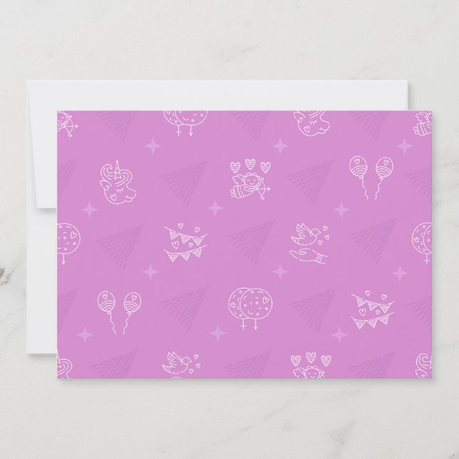 Romantic pink seamless pattern invitation (Front)