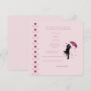 Romantic Pink Silhouette Wedding Invitation   Whim