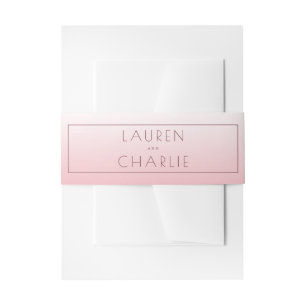 Romantic Pink Typographic Names Invitation Belly Band