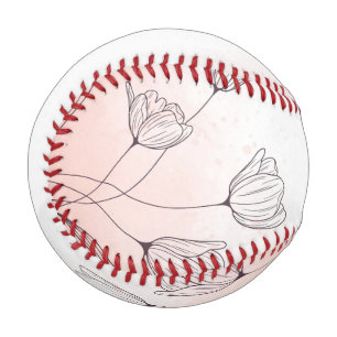 Romantic Pink Watercolor Floral Baseball – Elegant