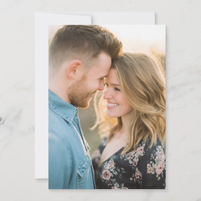 Romantic Pink Watercolor Photo Invitation (Front)