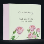 Romantic Pink Watercolor Rose Bud Binder<br><div class="desc">Elegant pink rose floral Save the Date invitation for spring or summer weddings feature your details delicately placed inside a golden diamond shape surrounded by beautiful pink watercolor flowers and greenery in rustic spring and summer colours including pink and green.</div>