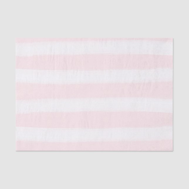 Romantic Pink Watercolor Stripes Tissue Paper (Front)