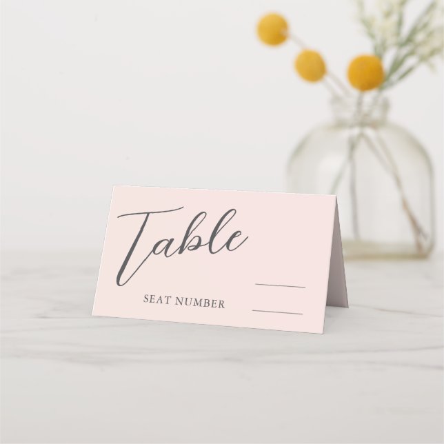 Romantic Pink Wedding Place Card (Front)