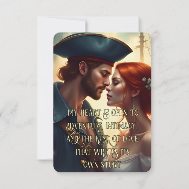 Romantic Pirate Love Double-Sided Affirmation Card (Front)