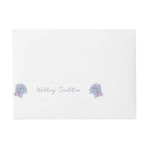 Romantic Plain Dusty Blue Colour Wedding Wraparound Address Label