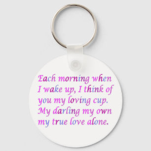 Romantic poem for your true love mixed colours  bu keychain