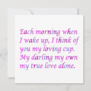 Romantic poem for your true love mixed colours   p card