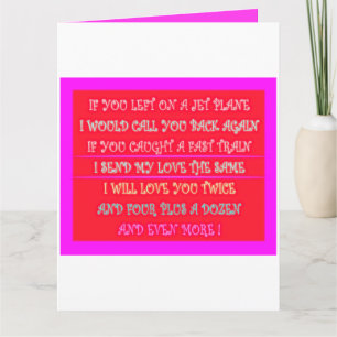 Romantic poems art for your loved one card