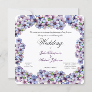Romantic Poetic Lilac Watercolor Floral Wedding Invitation