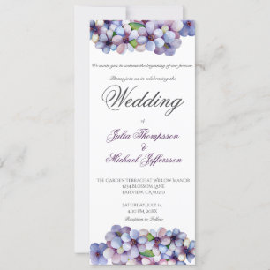 Romantic Poetic Lilac Watercolor Floral Wedding Invitation