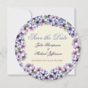 Romantic Poetic Lilac Watercolor Floral Wedding Save The Date