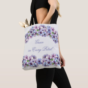 Romantic Poetic Lilac Watercolor Floral Wedding Tote Bag
