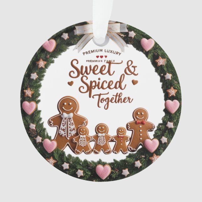 Romantic Premium Gingerbread Wreath Family Acrylic (devant)