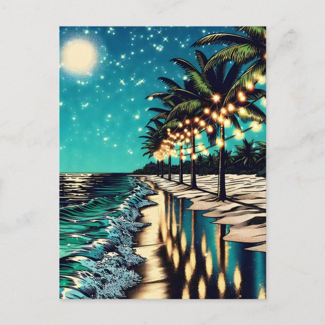 Romantic Pretty Coastal Art  Postcard (Front)