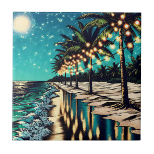 Romantic Pretty Coastal Art  Tile