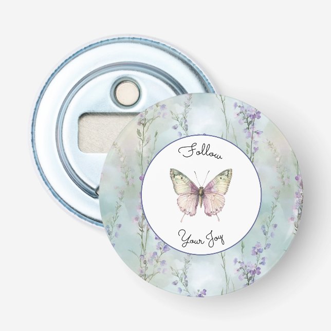 Romantic Pretty Lavender Flowers Bottle Opener (Front)