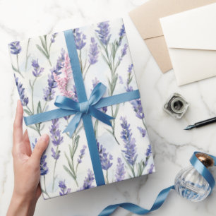 Romantic Pretty Lavender Flowers Bridal Shower Wrapping Paper