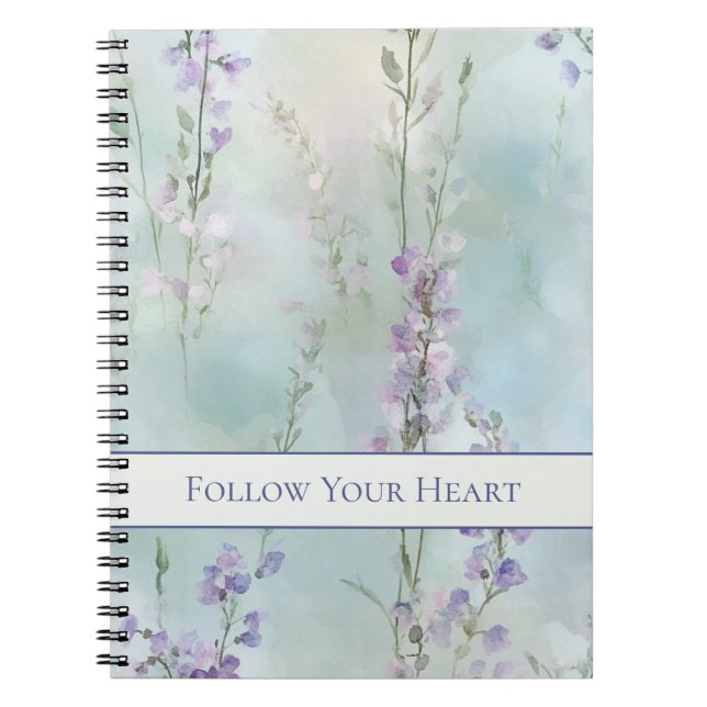 Romantic Pretty Lavender Flowers   Notebook (Front)