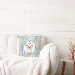 Romantic Pretty Lavender Flowers Throw Pillow