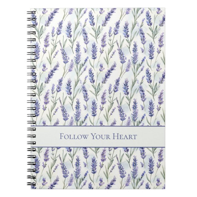Romantic Pretty Lavender Purple Flowers Notebook (Front)