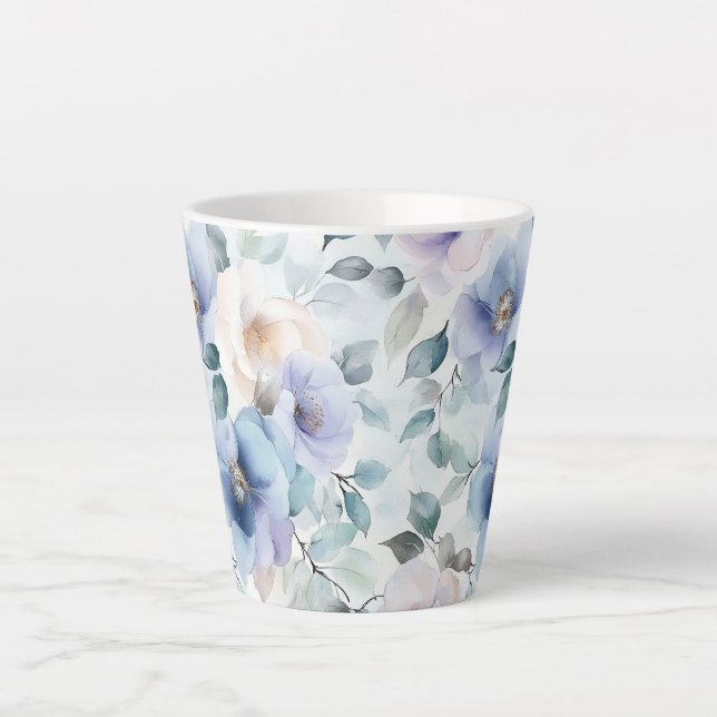 Romantic Pretty Lavender Purple White Flowers   Latte Mug (Front)